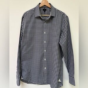 J Crew Ludlow Navy Gingham Long Sleeve Button Up Shirt - L